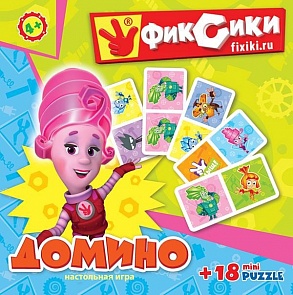 Игра настольная из серии Фиксики – Домино и пазл 18 деталей (Origami, 11661)